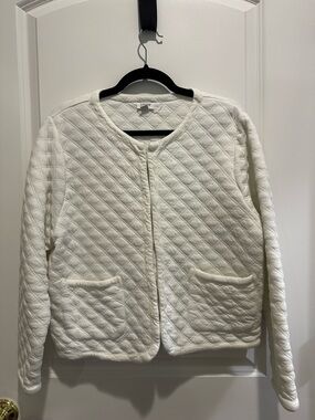 J. Crew White Quilted Jacket